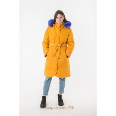 Пальто для девочек «Лесси», рост 140 см, цвет горчичный