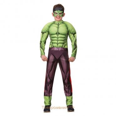Карнавальный костюм «Халк» с мускулами, текстиль, куртка, брюки, маска, р. 36, рост 146 см