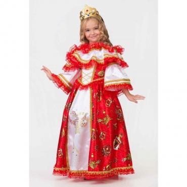 Карнавальный костюм «Герцогиня», платье, подъюбник, корона, р. 34, рост 134 см