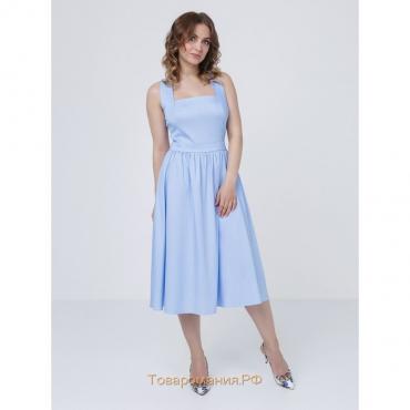 Платье женское, размер 42, цвет голубой, белый
