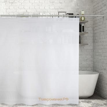 Штора для ванной «Экономь», 180×180 см, PEVA, цвет белый