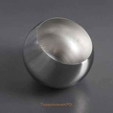 Сахарница-конфетница «Шар», 14×10,5 см, цвет серебряный
