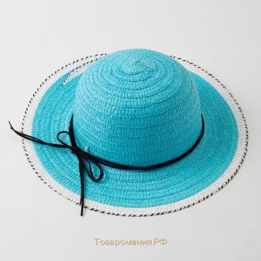 Шляпа для девочки MINAKU "Куколка", размер 50,  цвет голубой