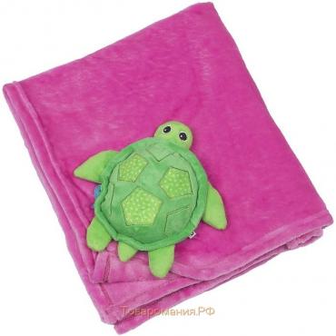 Одеяло с игрушкой Zoocchini «Черепашка», 0+ мес, цвет розовый