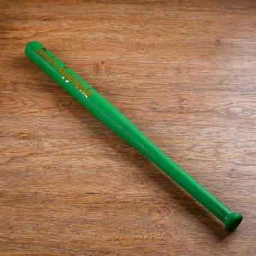 Бита лакированная "Палка выручалка", зелёная с золотой надписью, 65 см
