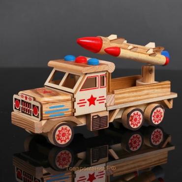 Игрушка деревянная «Военный автомобиль» 8×24×12 см