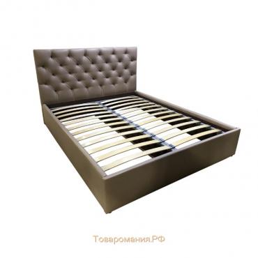 Кровать с подъемным механизмом "ФРЕЙМ", 2000х2000, кожзаменитель коричневый