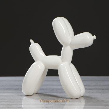 Статуэтка "Воздушная собака", белая, 24 см