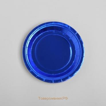 Тарелка бумажная, набор 6 шт., цвет синий
