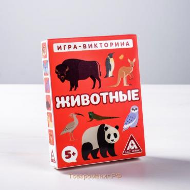 Игра-викторина «Животные» 5+, 50 карточек