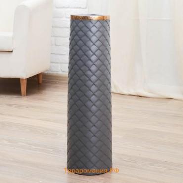 Ваза напольная «Геометрия люкс», ромбики прямая, 15×60 см, керамика, серая