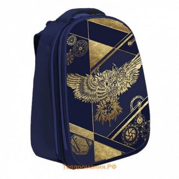 Рюкзак каркасный Calligrata, 37 х 28 х 19 см, «Сова», синее золото