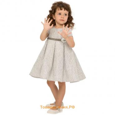 Платье для девочек, рост 80 см, цвет серебряный