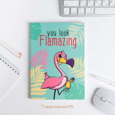 Ежедневник в тонкой обложке "Фламинго" А5, 80 листов