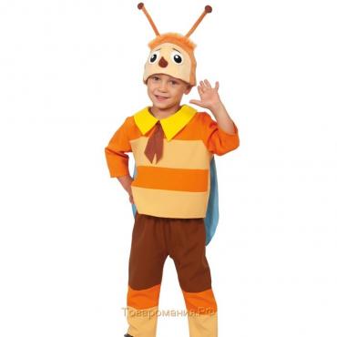 Карнавальный костюм «Пчелёнок», куртка, бриджи, шапочка, р. 28-30, рост 104-110 см
