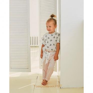 Блузка для девочки MINAKU Cotton collection: Romantic, цвет белый/серый, рост 110 см