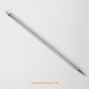 Игла косметологическая, двусторонняя, с петлёй, 12(±0.5) см, серебристая