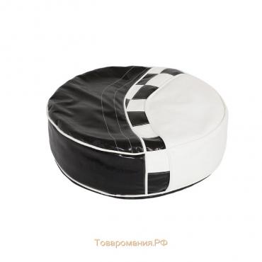 Пуф круглый Formula, 800 × 800 × 200 мм, цвет черно / белый