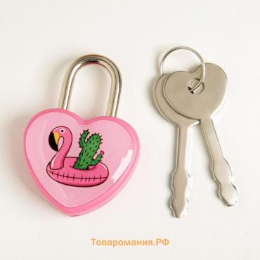 Замочек с ключами «Фламинго», 4 х 2.8 см