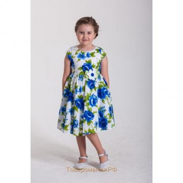 Платье для девочки, рост 116 см, цвет голубой