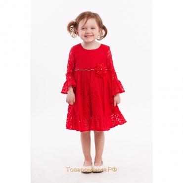 Платье для девочки, рост 80 см, цвет красный