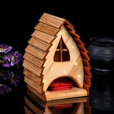 Чайный домик «Домик зайчихи», 140 × 140 × 210 мм, материал: дуб, сосна