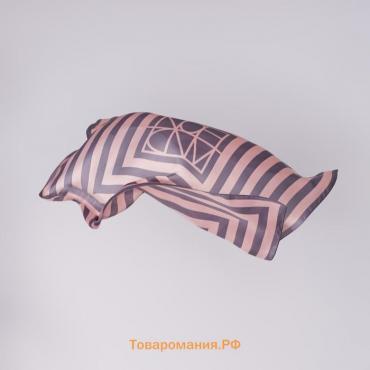 Платок женский  "Геометрия", размер 70*70 см, цвет серо-розовый