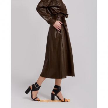 Юбка женская MINAKU: Leather look, цвет коричневый, размер 42