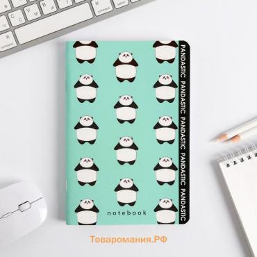 Блокнот А5, 48 листов, в точку, обложка софт-тач «Panda»