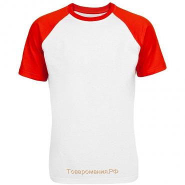 Футболка мужская T-bolka Bicolor, размер L, цвет белый, красный