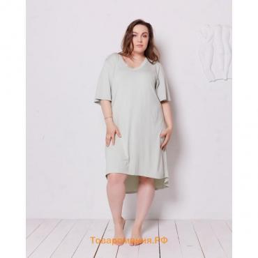 Сорочка (платье) женская с V-образным вырезом MINAKU: Mint & Chocolate цвет олива, р-р 60