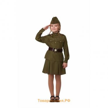 Карнавальный костюм «Солдатка», блуза, юбка, головной убор, р. 26, рост 104 см
