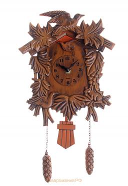 Часы настенные, серия: Маятник, с кукушкой "Лесные жители", 38х20 см