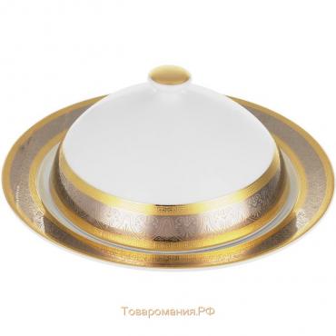 Маслёнка Opal, декор «Широкий кант платина, золото»