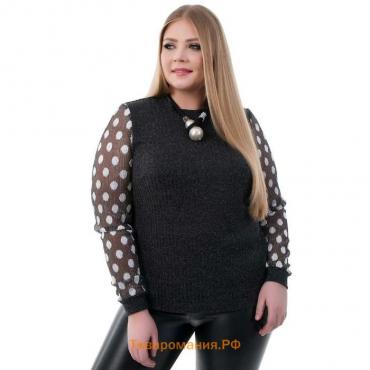 Блуза женская, размер 58, цвет чёрный