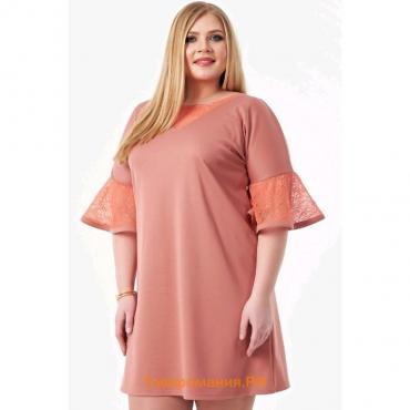 Платье женское, размер 54, цвет персиковый