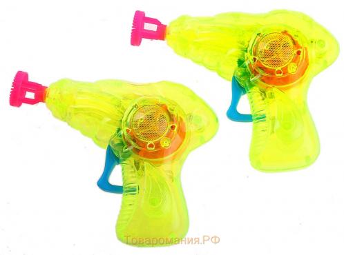Мыльные пузыри «Пистолет световой» с насадкой и флаконом, 50 мл, цвета МИКС