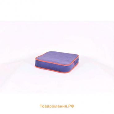 Подушка-пуф передвижной «Моби», размер 40 × 40 см, черничный/оранжевый, велюр