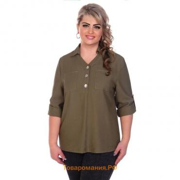 Блуза женская «Данэра», цвет оливковый, размер 52