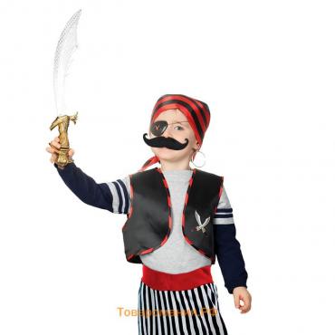Набор пирата «Карамба», жилет, бандана, сабля, усы, наглазник, клипса, рост 116-128 см