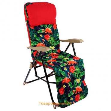 Кресло-шезлонг, 82x59x116 см, принт с фламинго