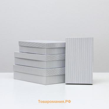 Набор коробок 4 в 1 "Линии серебряные", 30 х 20 х 8 - 24 х 14 х 5 см