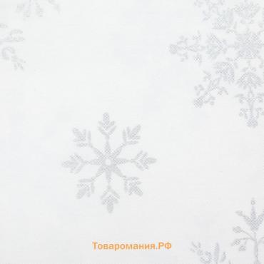 Скатерть "" Серебряные снежинки 149х250+/- 3см, 100% хлопок, 190 г/м2
