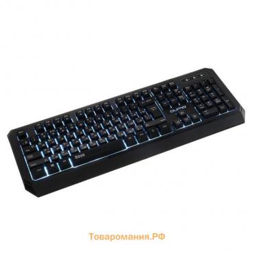 Клавиатура Qumo Base K59, проводная, мембранная, 104 клавиши, USB, подсветка, чёрная