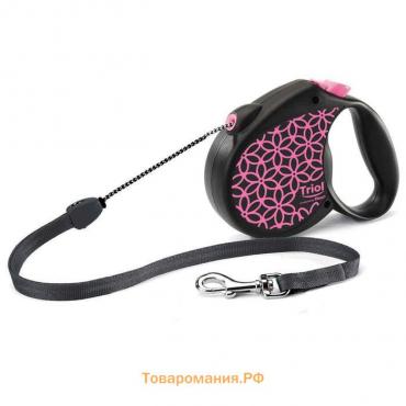 Поводок-рулетка для собак Triol-Flexi Life Pink, трос, M, 5 м до 20 кг