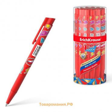 Ручка шариковая автоматическая ErichKrause ColorTouch Sweet love, узел 0.7 мм, тонкое письмо, корпус Soft Touch, корпус с дизайном, чернила синие