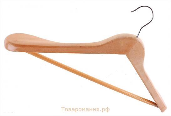 Плечики - вешалка для верхней одежды с перекладиной, размер 48-50, цвет светлое дерево