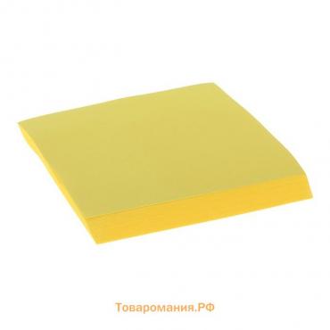 Блок с липким краем, 76 мм х 76 мм, 100 листов, флуоресцентный, жёлтый