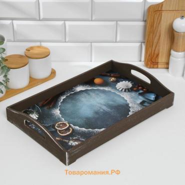 Поднос деревянный для завтрака "Прованс. Корица", 43×27.5×7 см, коричневый