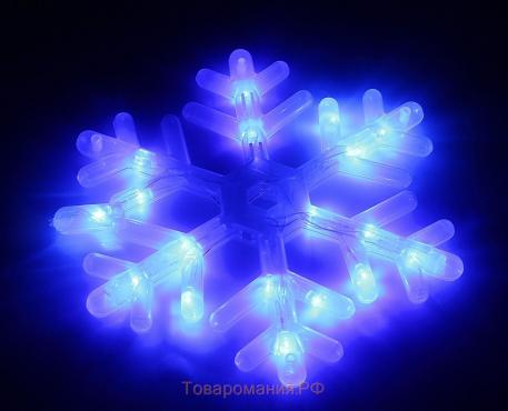 Фигура "Снежинка" d=25 см, пластик, 30 LED, 220V, контрол. 8р. СИНИЙ